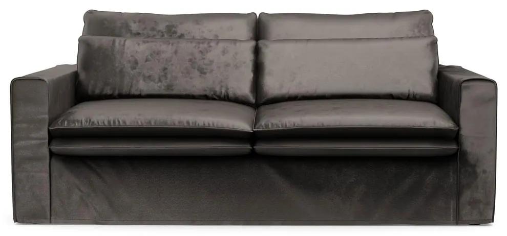 Rivièra Maison - Continental Sofa 2,5 Seater, velvet, grimaldi grey - Kleur: bruin
