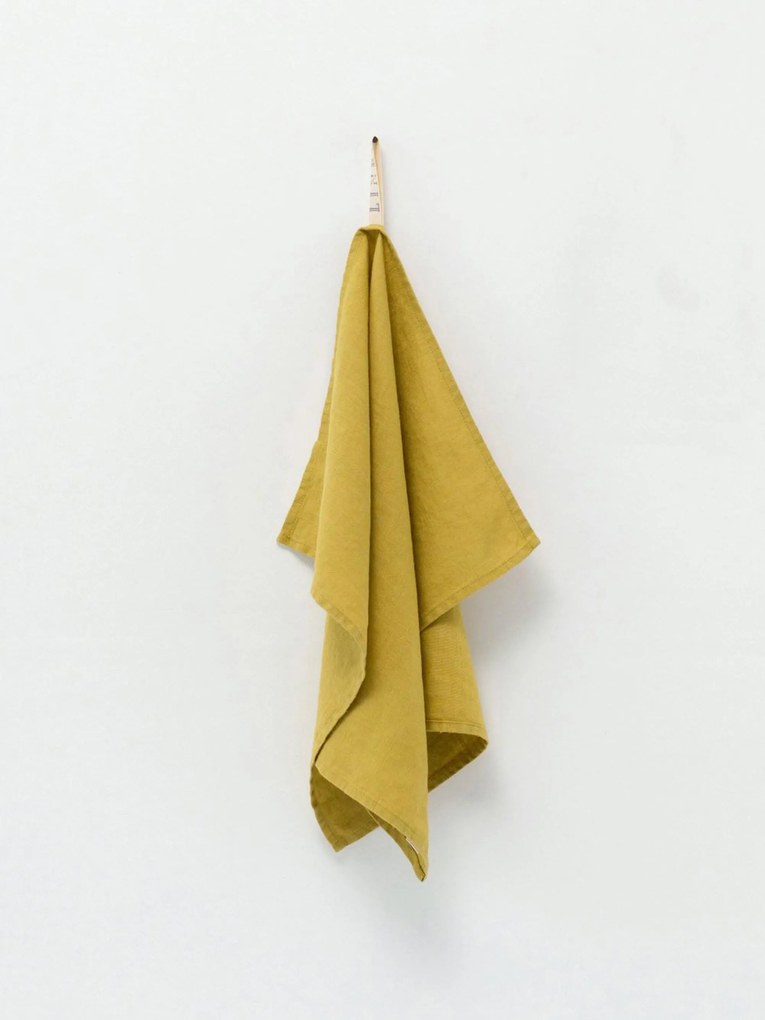Theedoek Lemon Curry van linnen