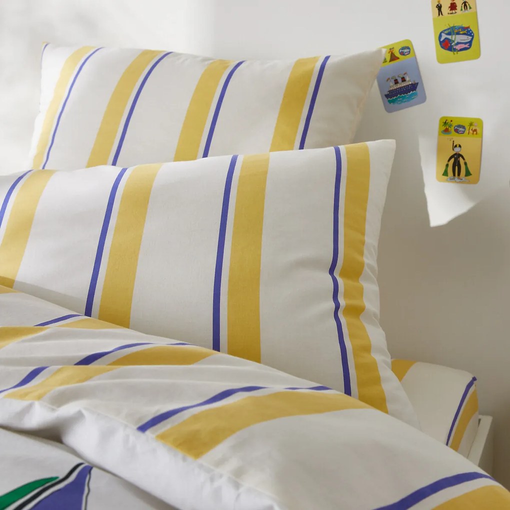 Kussensloop voor kinderbed, gewassen katoen, Labhar