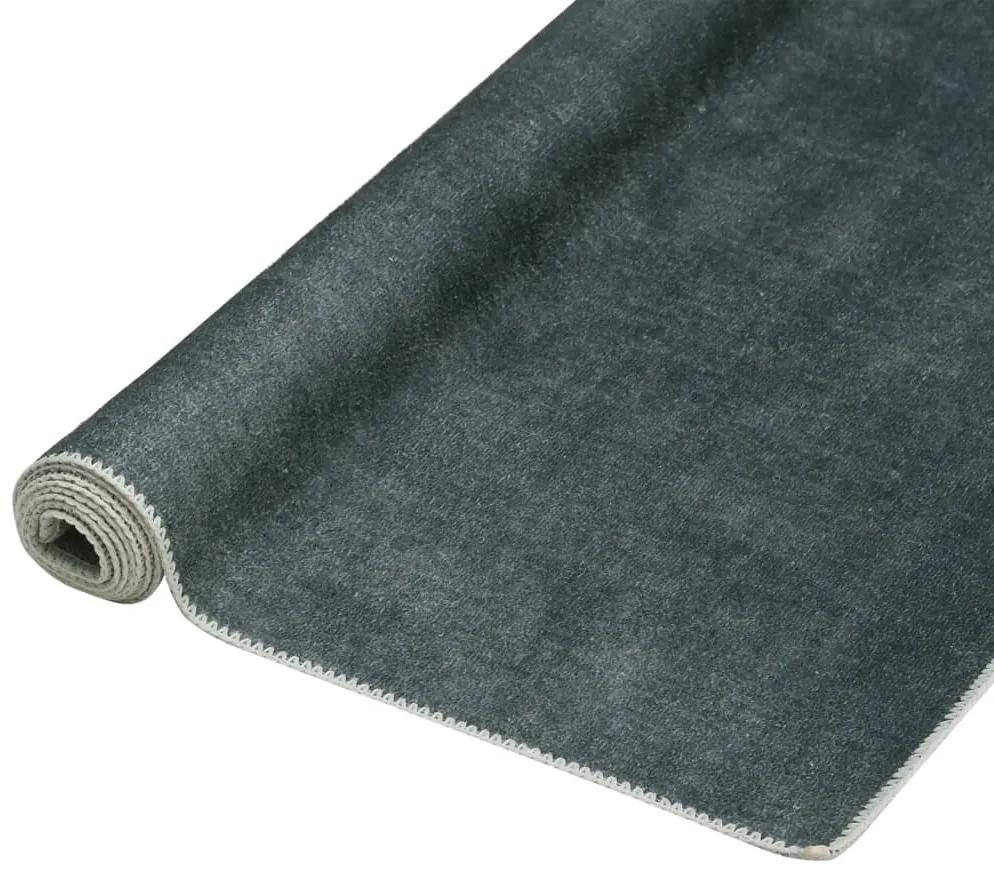 vidaXL Vloerkleed wasbaar opvouwbaar 140x200 cm polyester grijs