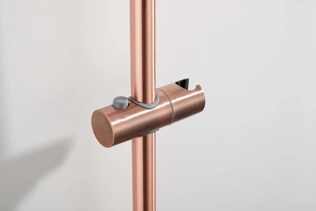 Saniclear Copper doucheset met thermostatische kraan, handdouche en glijstang koper geborsteld