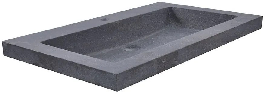 Fontana Freestone badkamermeubel mat wit 80cm met natuurstenen wastafel 1 kraangat