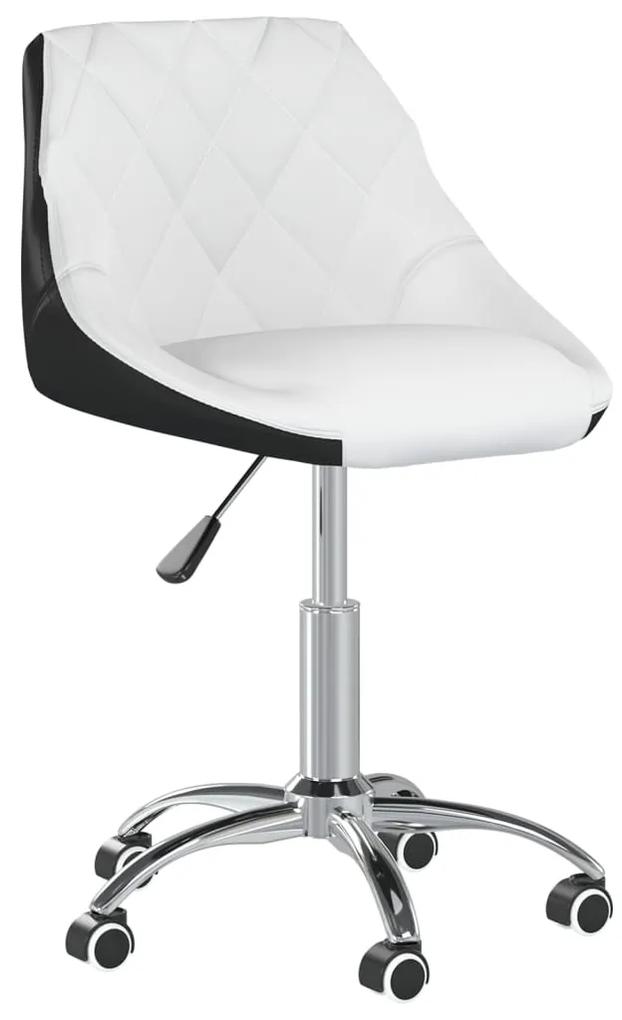 vidaXL Kantoorstoel draaibaar kunstleer wit en zwart
