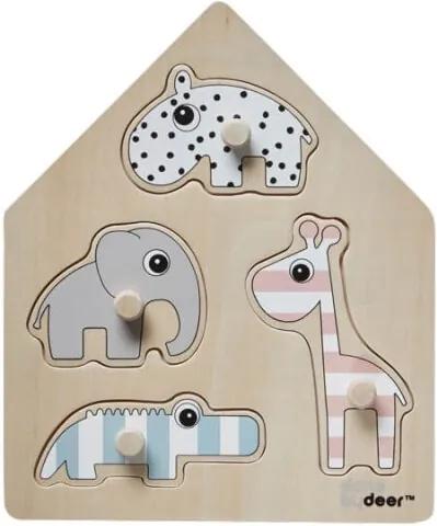 Peg puzzle Deer friends - Colour Mix - Houten speelgoed