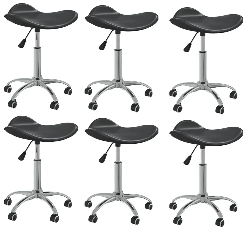 vidaXL Eetkamerstoelen draaibaar 6 st kunstleer zwart