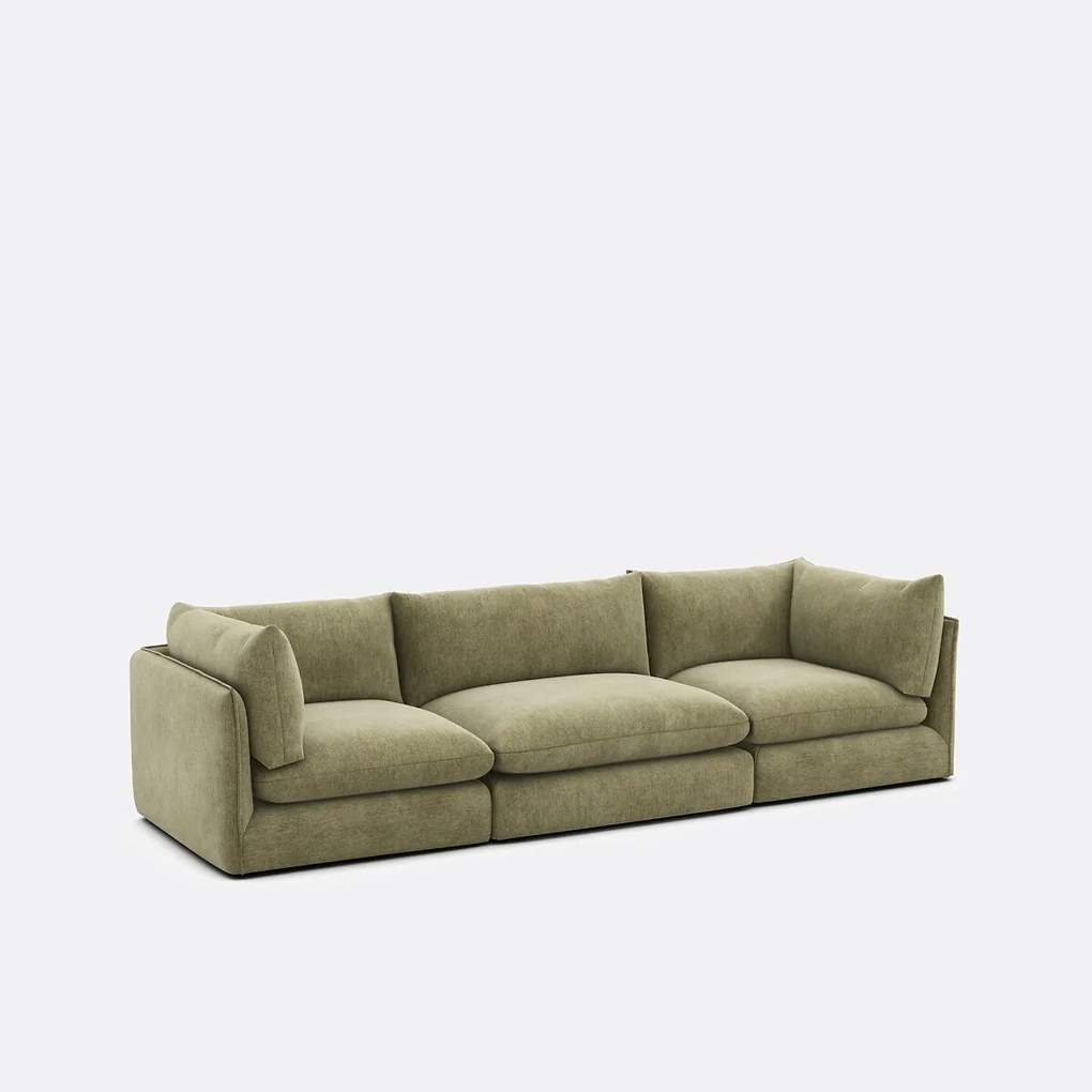 Modulaire 3-zitsbank in gemêleerd polyester, Malo