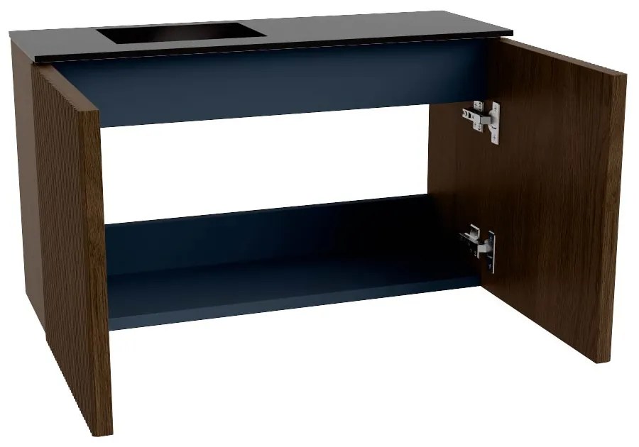 Mondiaz Joya 70cm toiletmeubel walnut met wastafel faye links 1 kraangat urban