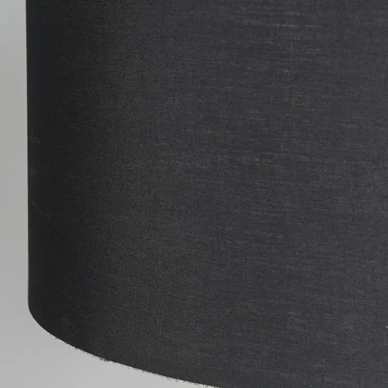 Moderne vloerlamp messing met zwarte kap - Ilse Modern E27 Binnenverlichting Lamp