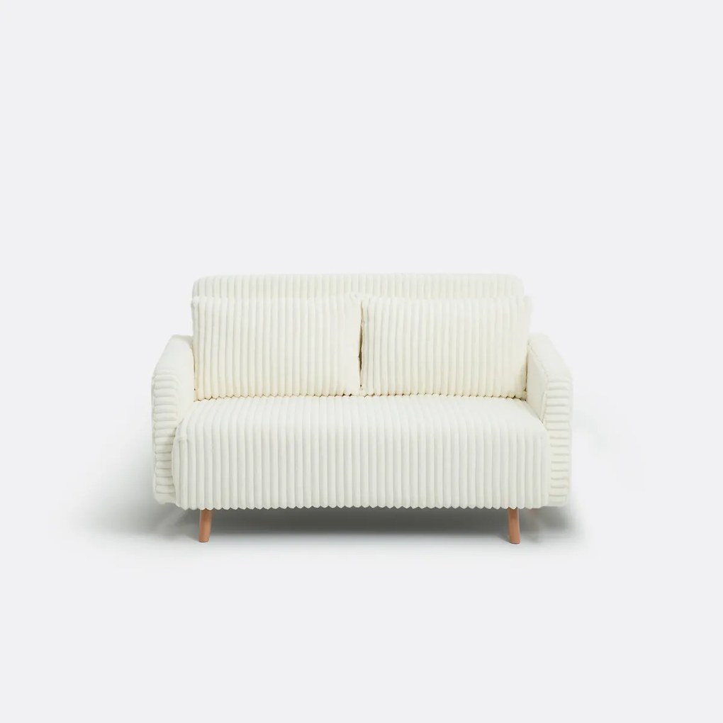 Omvormbare bank, fluweel met grove rib, 2-zit. Cosico