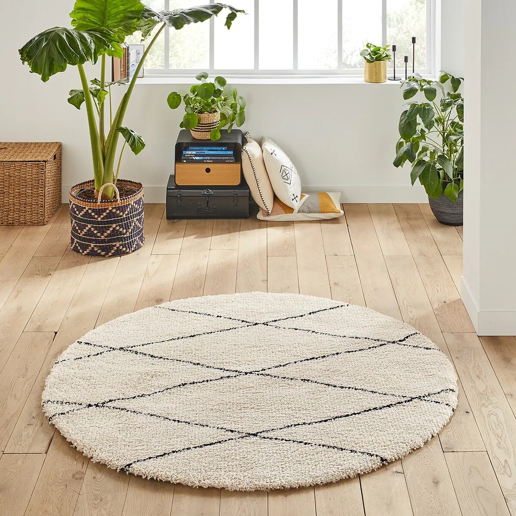 Rond vloerkleed in berber stijl, Fatouh