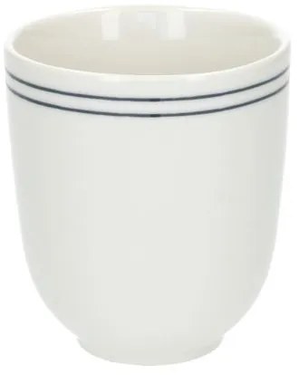 Beker met blauwe streep, organisch, porselein,Ø 7,6 cm