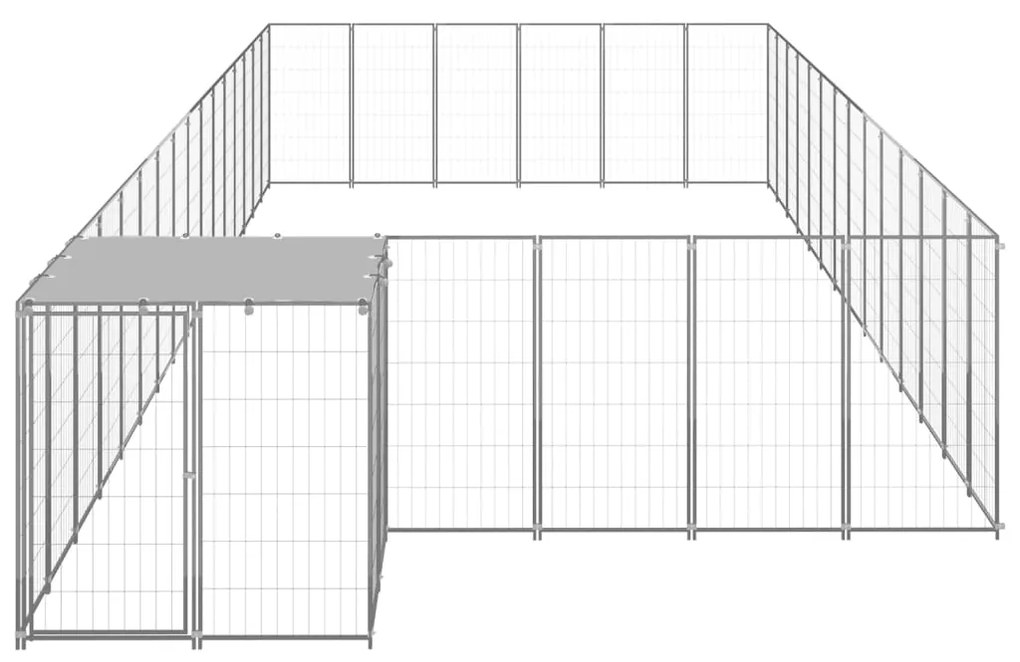 vidaXL Hondenkennel 26,62 m² staal zilverkleurig