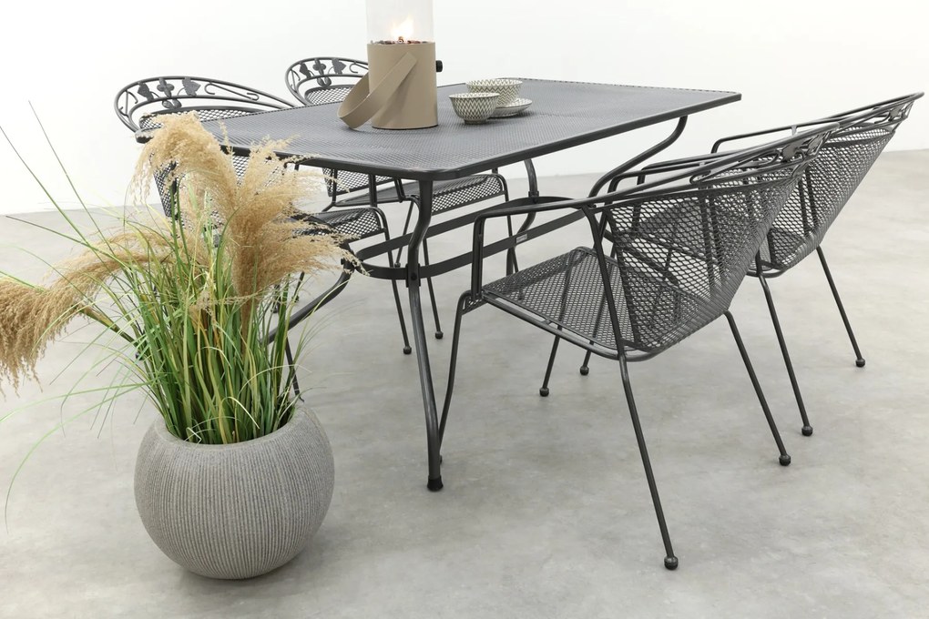 Royal Garden Elegance stapelbare tuinset strekmetaal 160x90 cm.