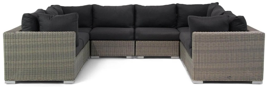 U-Vorm Loungeset 8 personen Wicker Taupe  Garden Collections Toronto