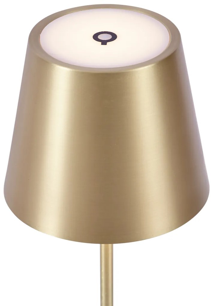 Moderne tafellamp goud 37cm incl. LED dimbaar IP54 oplaadbaar - Topi Modern IP54 rond Binnenverlichting Lamp