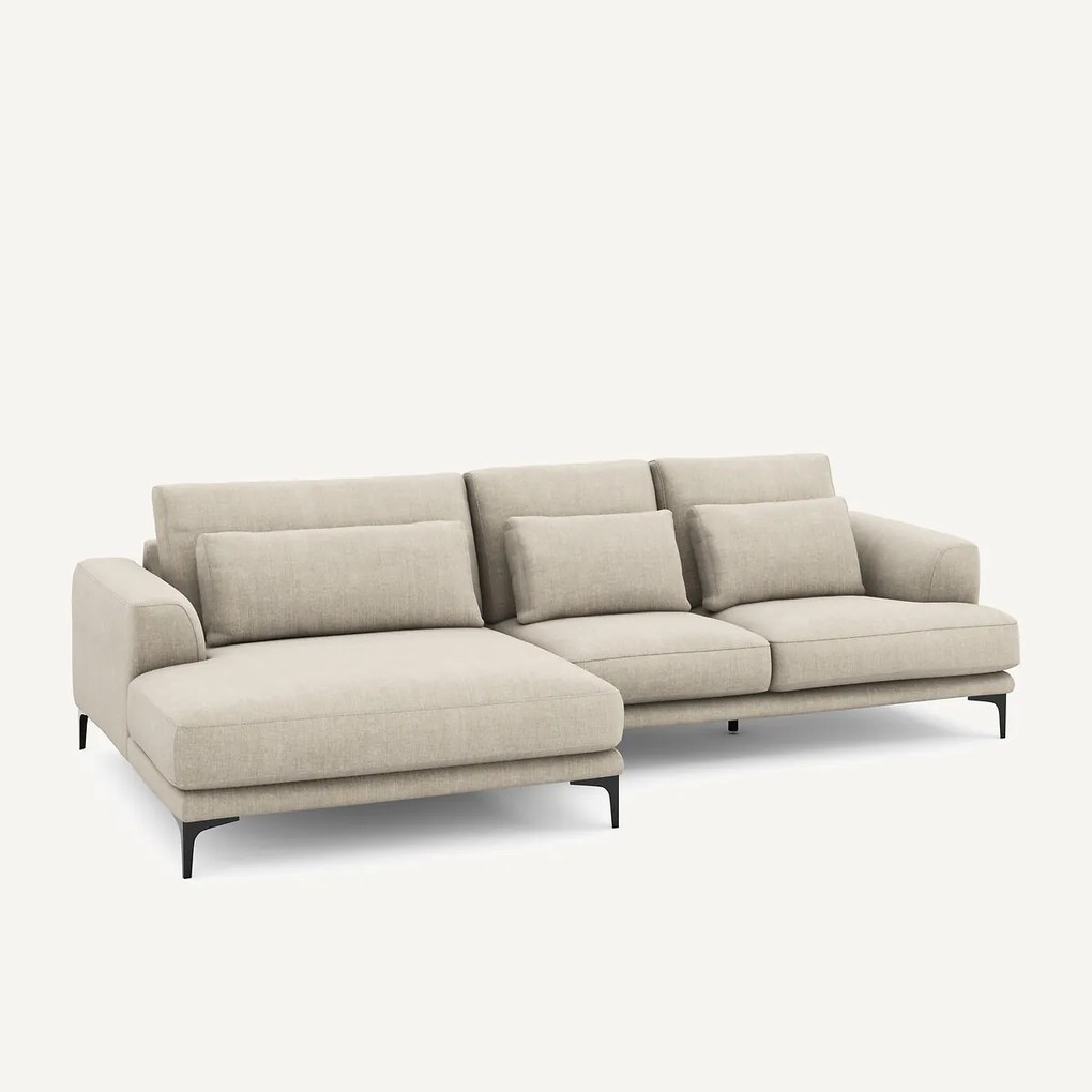 XL hoekbank links van katoen en linnen, MARSILE