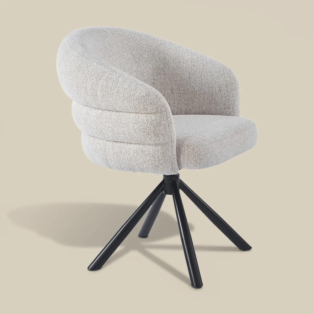 Moderne Draaibare Eetkamerstoel Beige