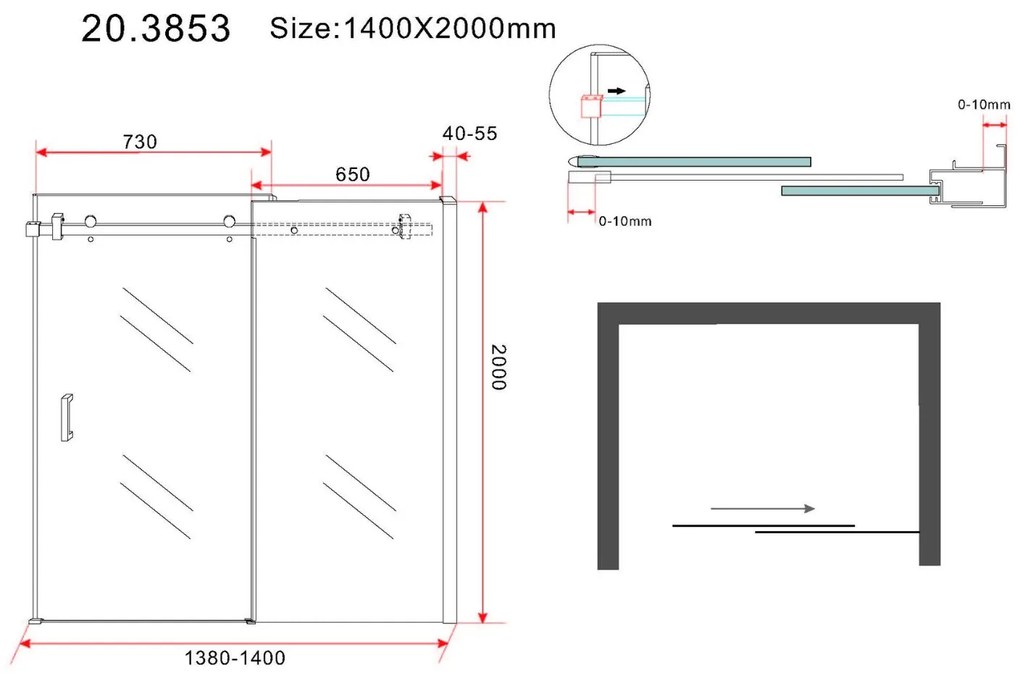 Mueller Basic Douchedeur 140cm Anti-kalk