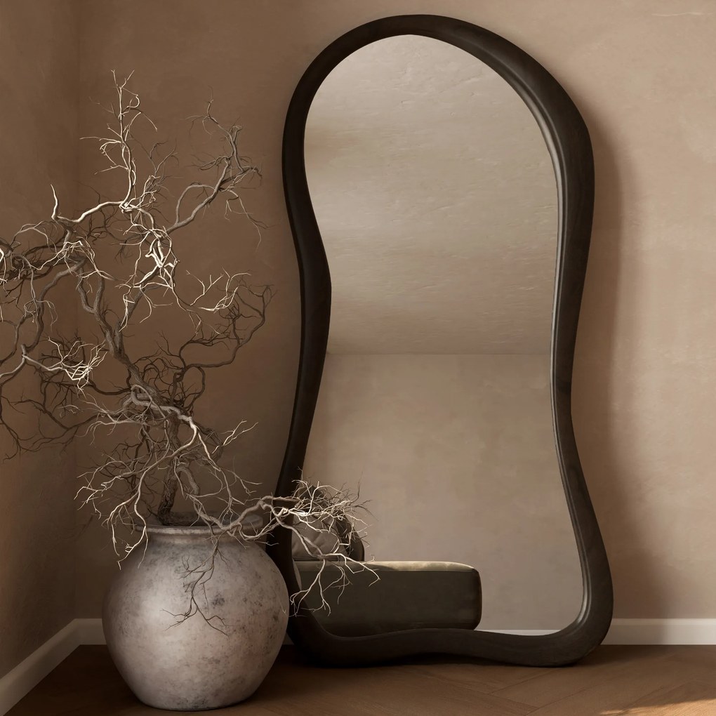 Organische Passpiegel Houten Frame - 85x170cm
