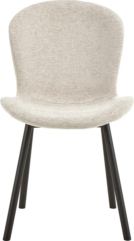 FIORA Beige (stof Apia 453)/zwart frame - MODERNE GESTOFFEERDE STOEL VOOR WOONKAMER/EETKAMER LOFT