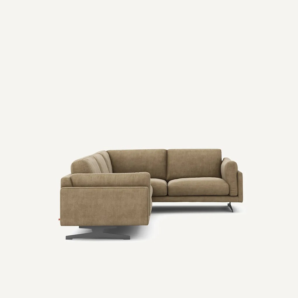 Hoekbank van stonewashed fluweel, CÉSAR