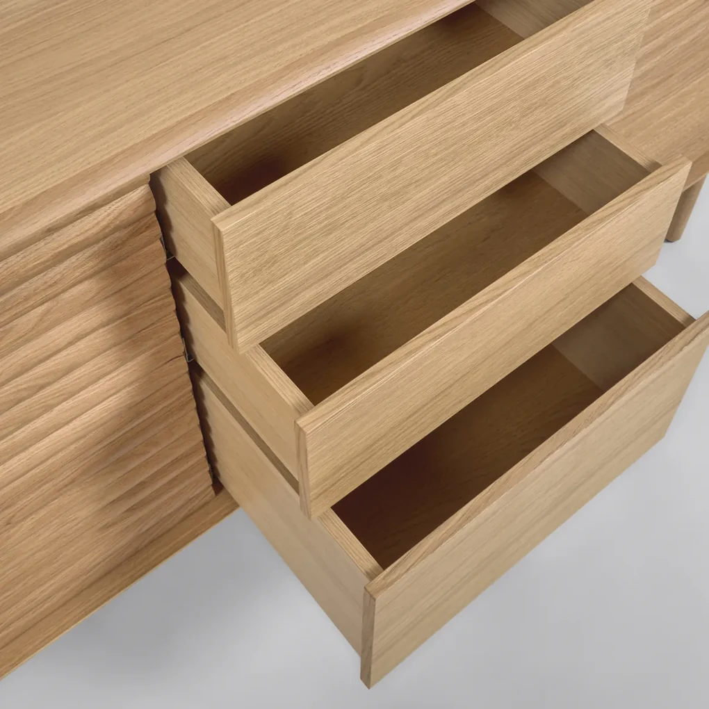 Kave Home Lenon Eiken Retro Dressoir - 155x45x86cm.