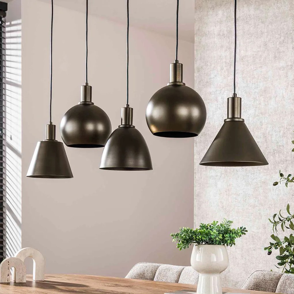 Hanglamp Mix 5-lichts Bruin