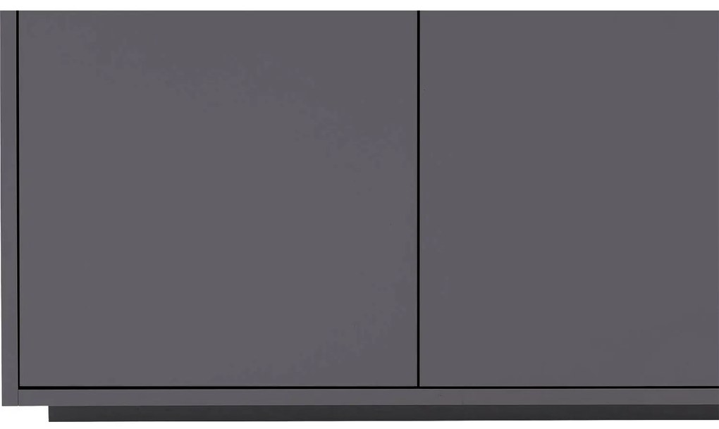 Goossens Basic Buffetkast Madrid, 4 dichte deuren 8 open vakken, donkergrijs melamine, 184 x 191 x 45 cm, elegant chic
