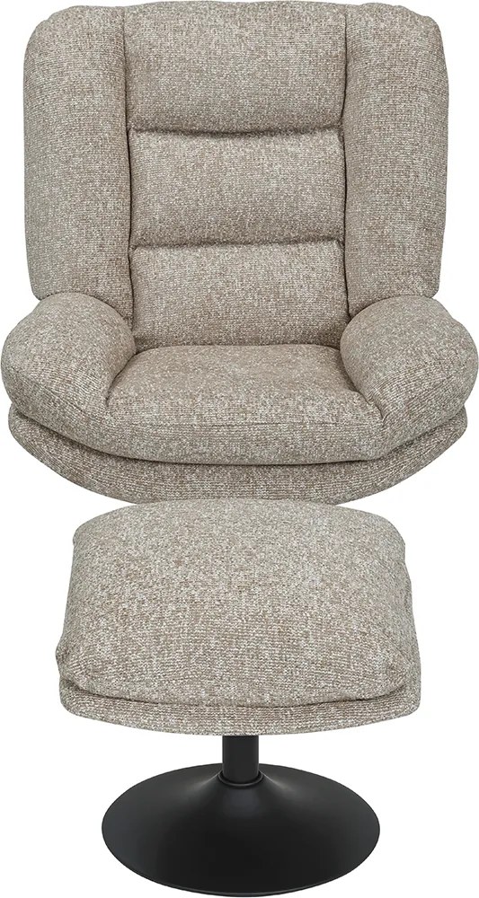 Fauteuil Met Voetensteun Beige