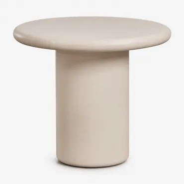 Ronde Betonnen Eettafel Namara Ø90 Cm & Tapioca Beige - Sklum
