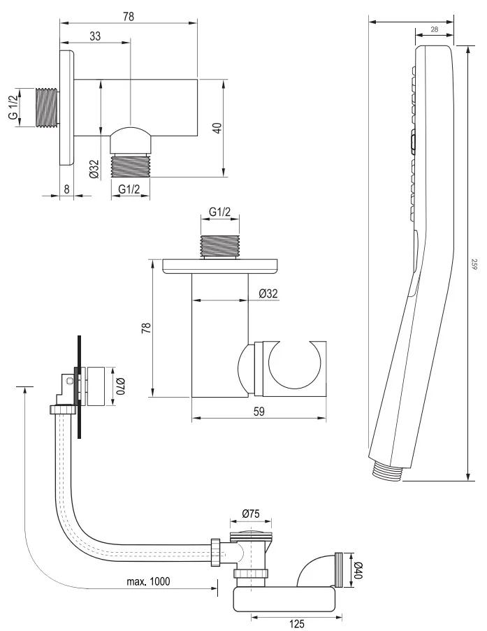 Brauer Brushed Edition thermostatische inbouw badkraan met badvulcombinatie en 3 standen handdouche set 4 RVS geborsteld PVD