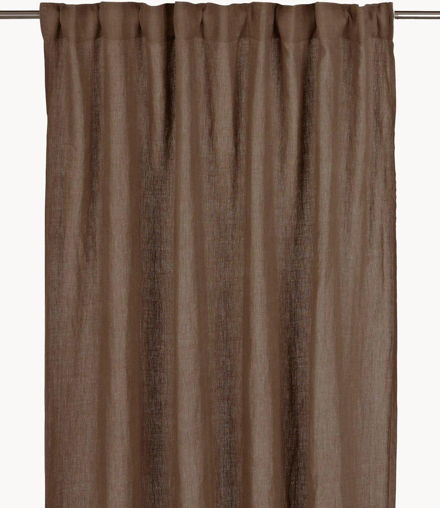 Linnen ondoorzichtige multibandgordijnen Julie, 2-delig, B 145 cm