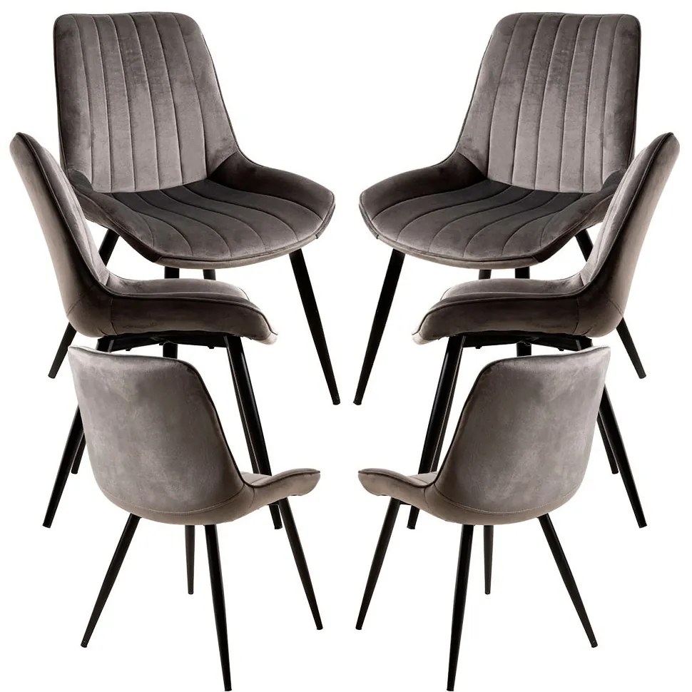 Set 6 Fluwelen Leunstoelen