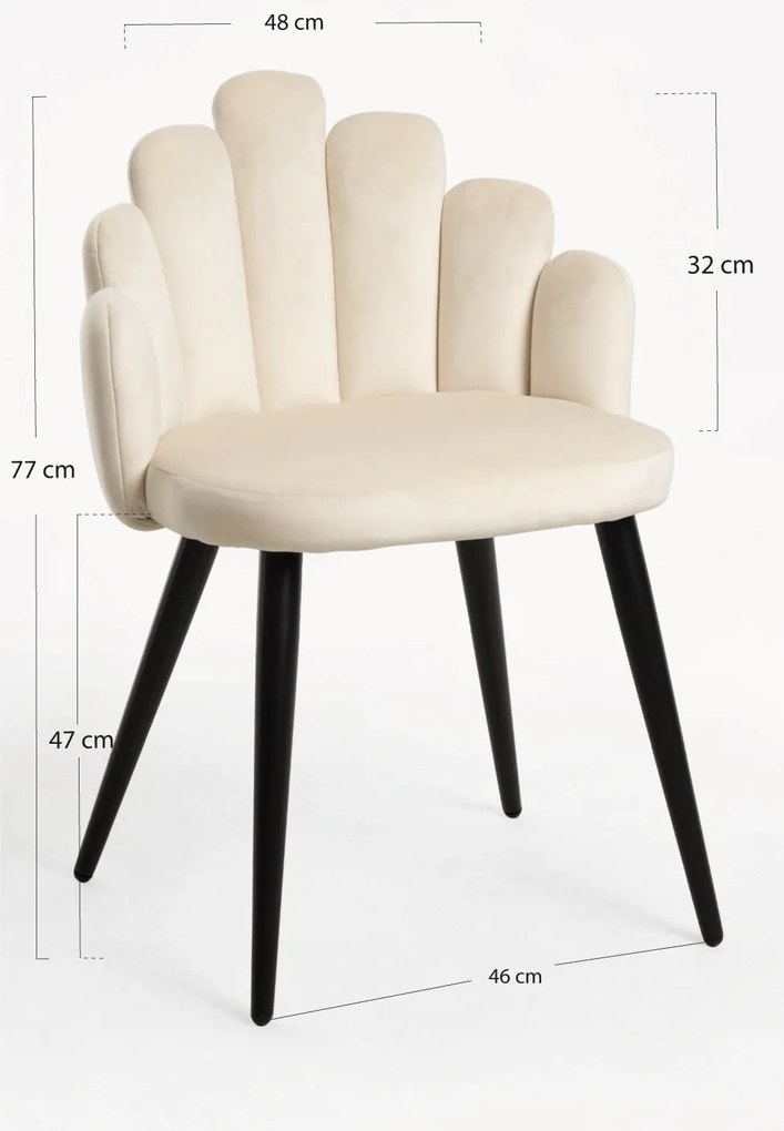 Set 4 Hand Fluwelen Stoelen Zwarte Poten