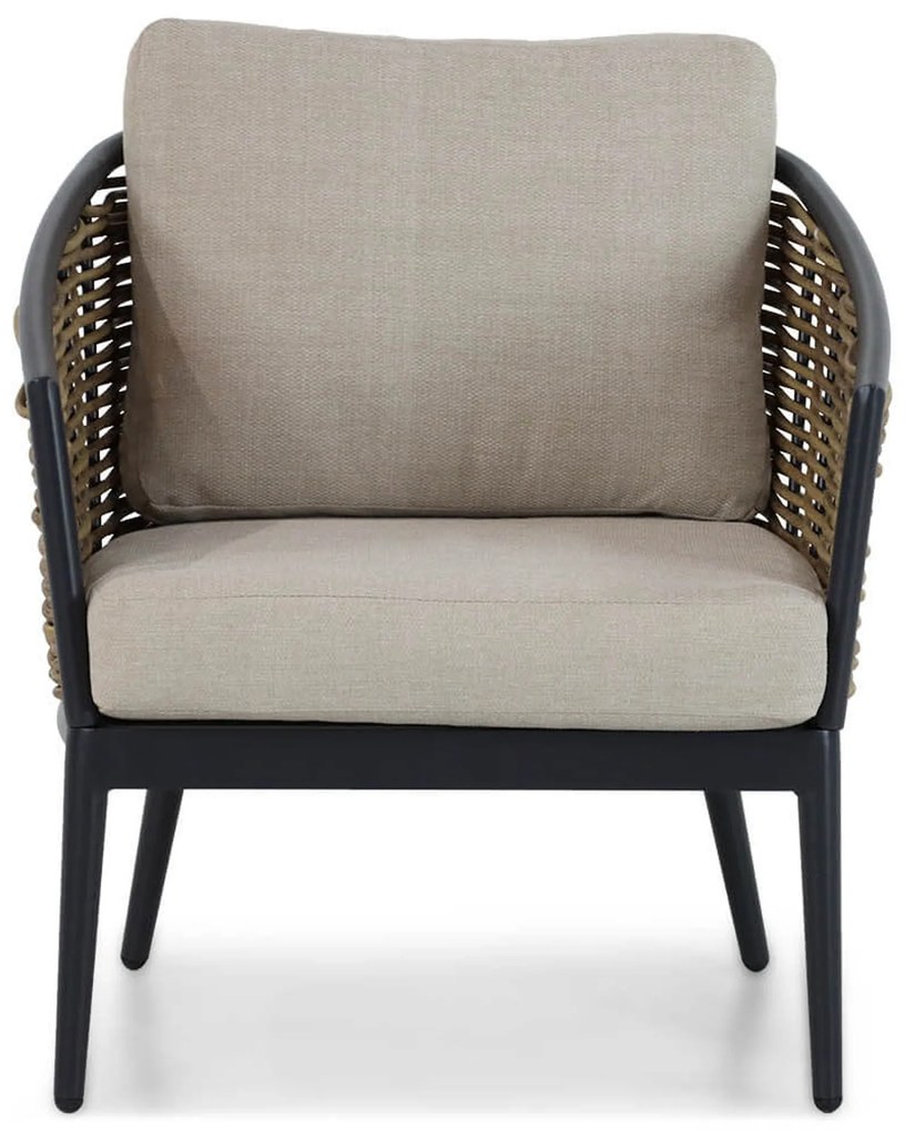 Stoel en Bank Loungeset 4 personen Aluminium/wicker Grijs Lifestyle Garden Furniture Nice