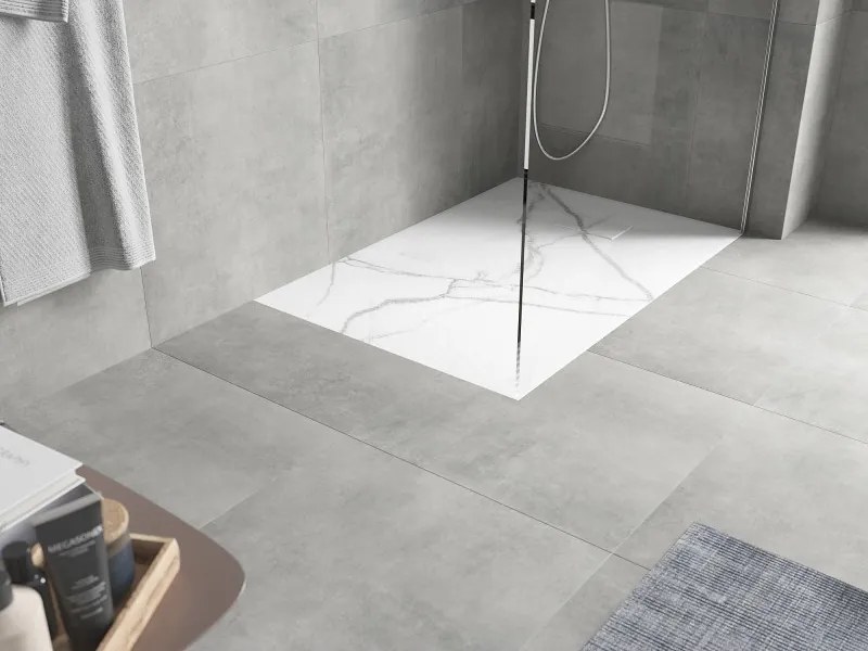 Mexen Hugo rechthoekige SMC douchebak 100 x 80 cm, witte steen - 42158010