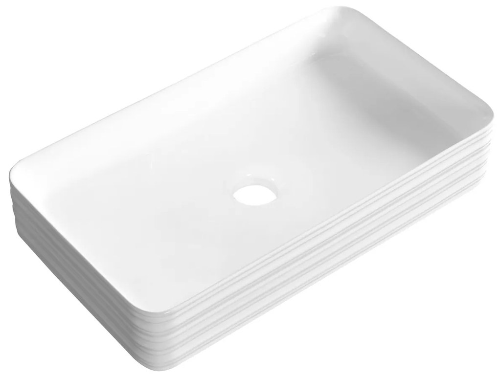 Kerra KR053 waskom rechthoekig glans wit 67.5x37.5x12cm