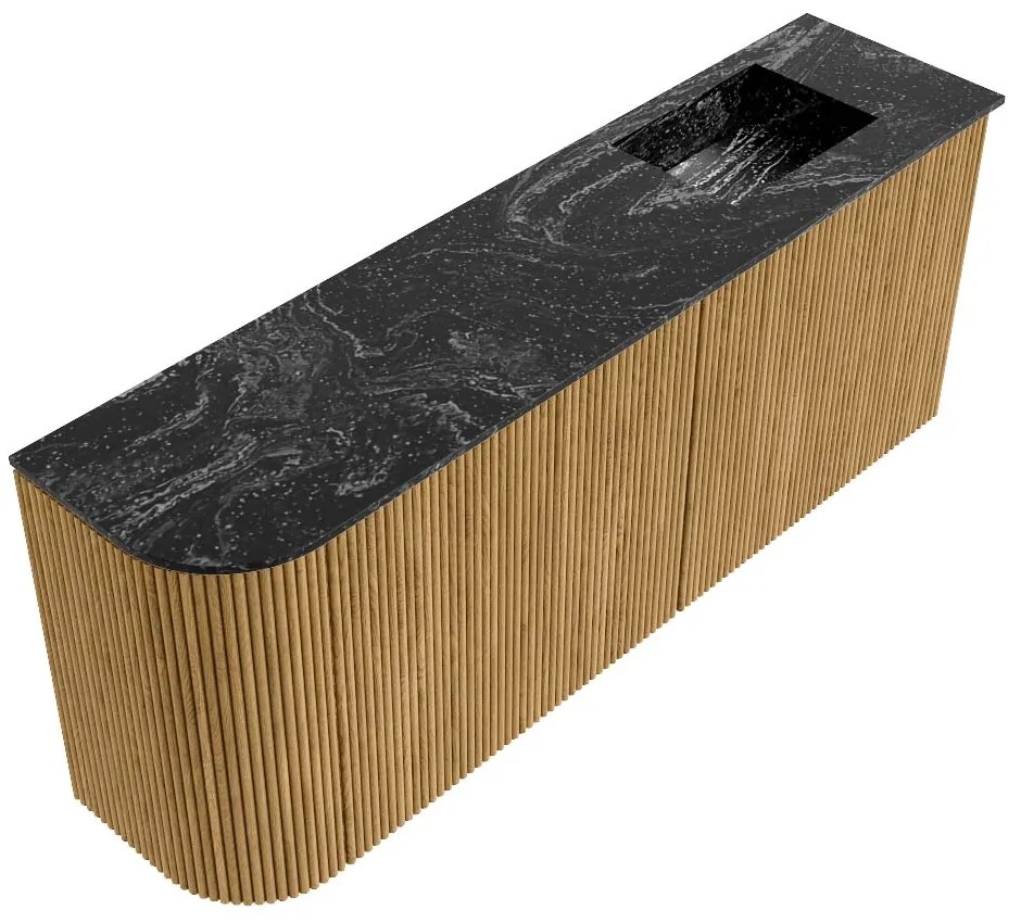 Mondiaz Joya DLux 100cm toiletmeubel ronding links oak met wastafel faye rechts zonder kraangat lava