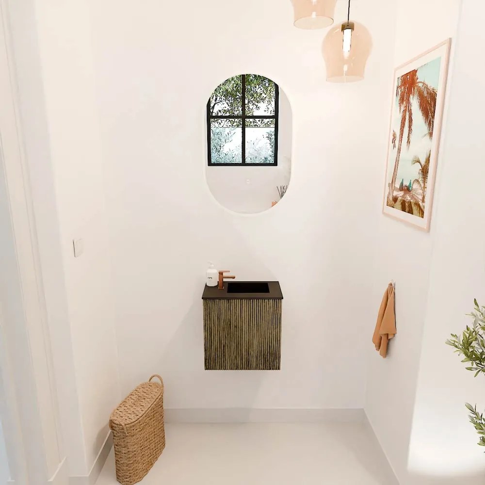 Mondiaz Joya 40cm toiletmeubel dusk met wastafel faye rechts 1 kraangat urban