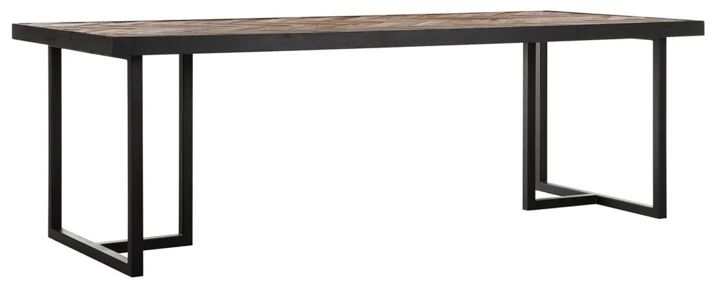 DTP Home Criss Cross Eettafel Teak Met Visgraat 280 Cm - 280 X 100cm.