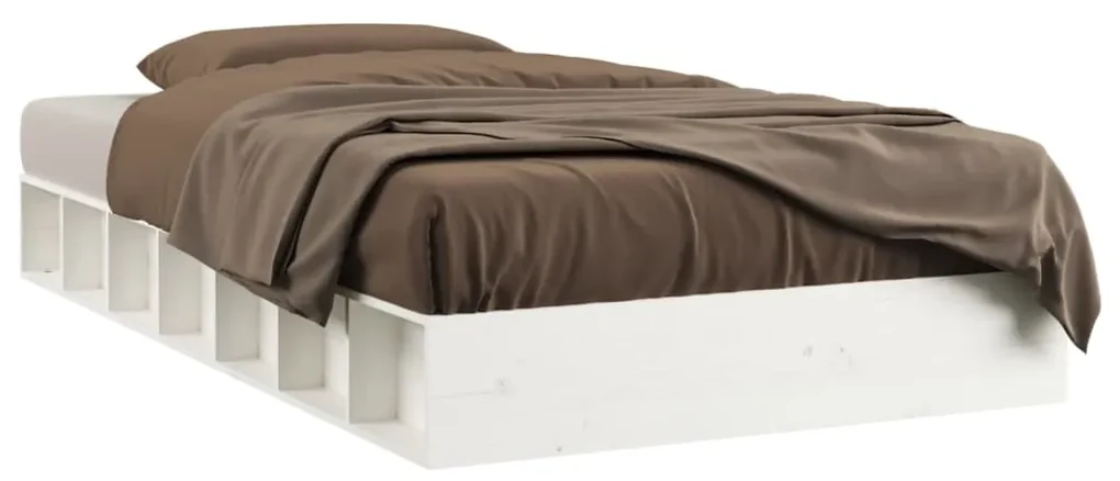 vidaXL Bedframe massief hout wit 135x190 cm 4FT6 Double