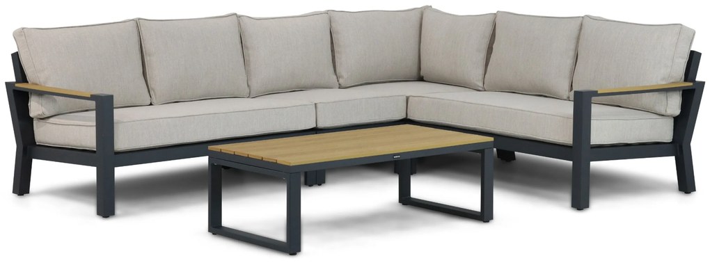 Hoek loungeset 6 personen Aluminium/Polywood (teakfinish) Grijs  Lifestyle Garden Furniture Bilbao