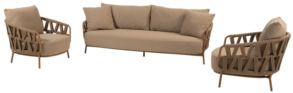 Biarritz stoel bank loungeset 3 delig amber 4 Seasons Outdoor