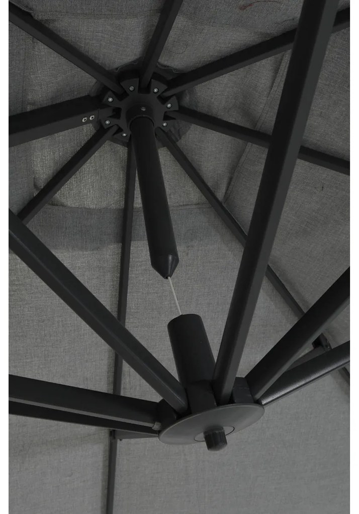 Garden Impressions Zweefparasol Hawaii Deluxe 300x300 - donker grijs - licht grijs