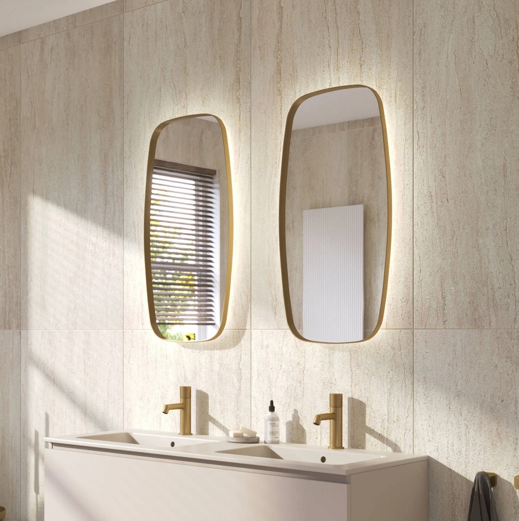 Ben Beau Spiegel 40x4x80 cm Geborsteld Mat Goud