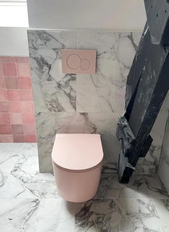 Salenzi Civita wandcloset toiletpot randloos mat roze 35x50cm