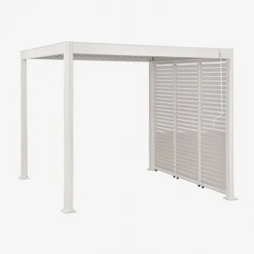 Bioclimatische Aluminium Pergola Met Lamellen En Zijpaneel Druvia Gardenia Wit & Pergola Van 3x3 M Met 3 Panelen Van 90,5 Cm - Sklum
