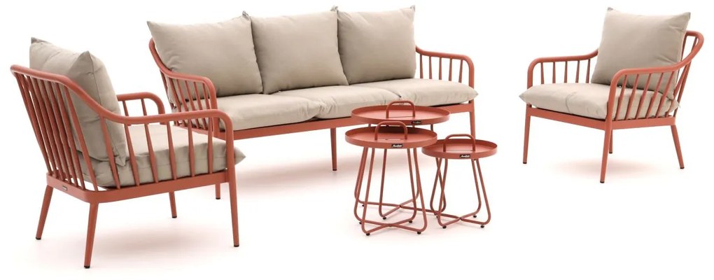 Stoel-bank loungeset Manifesto  | 5 personen | Loungeset Rood | Aluminium | Kees Smit Tuinmeubelen