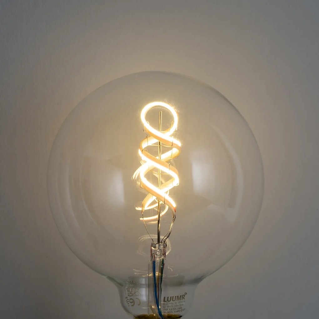 Set van 5 Smart E27 dimbare LED lampen G125 helder RGBW 4W 250 lm 2700K