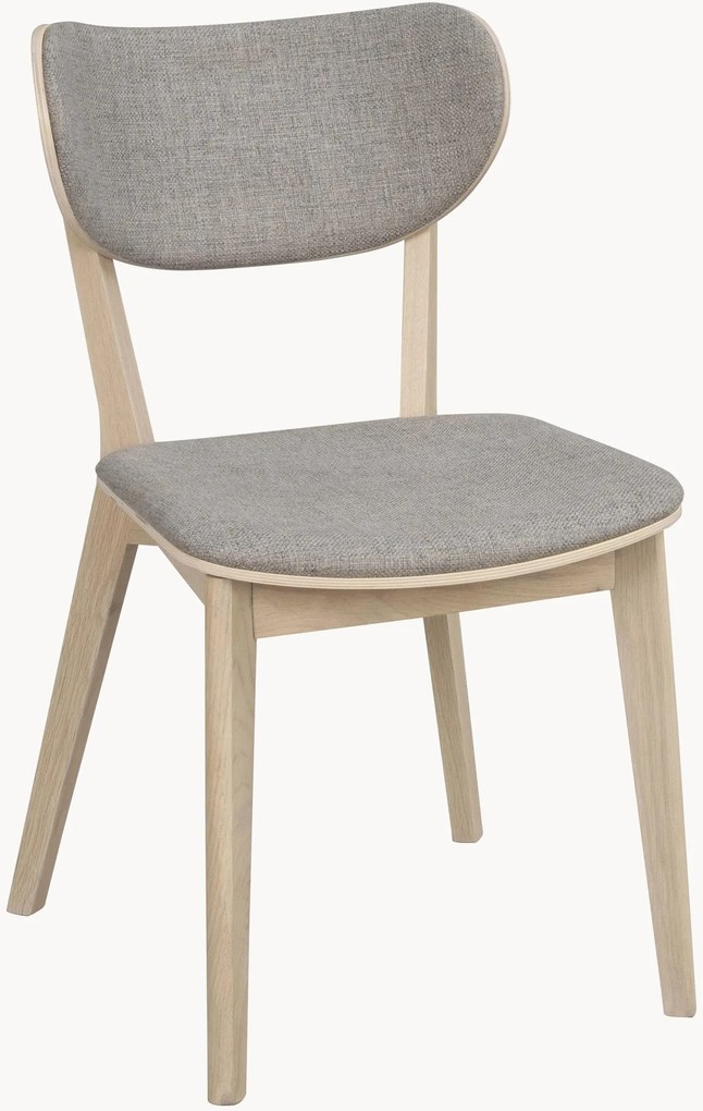 Gestoffeerde eettafelstoelen Kato van eikenhout, 2-delig